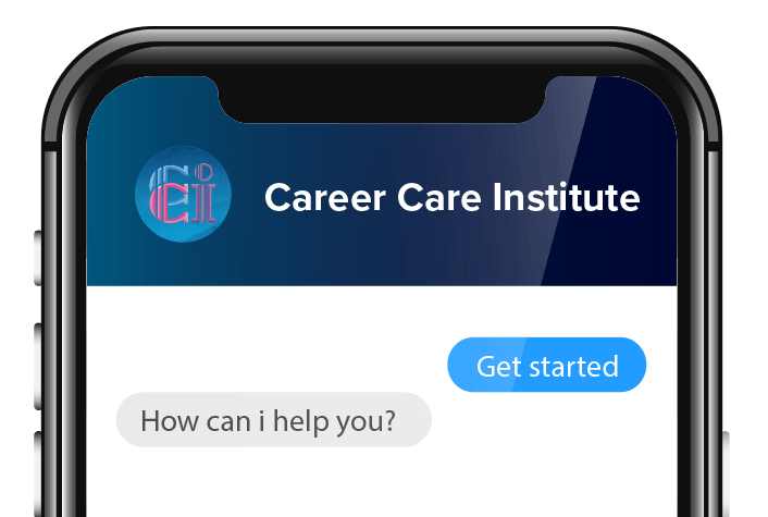 iphone showing career care institute messaging